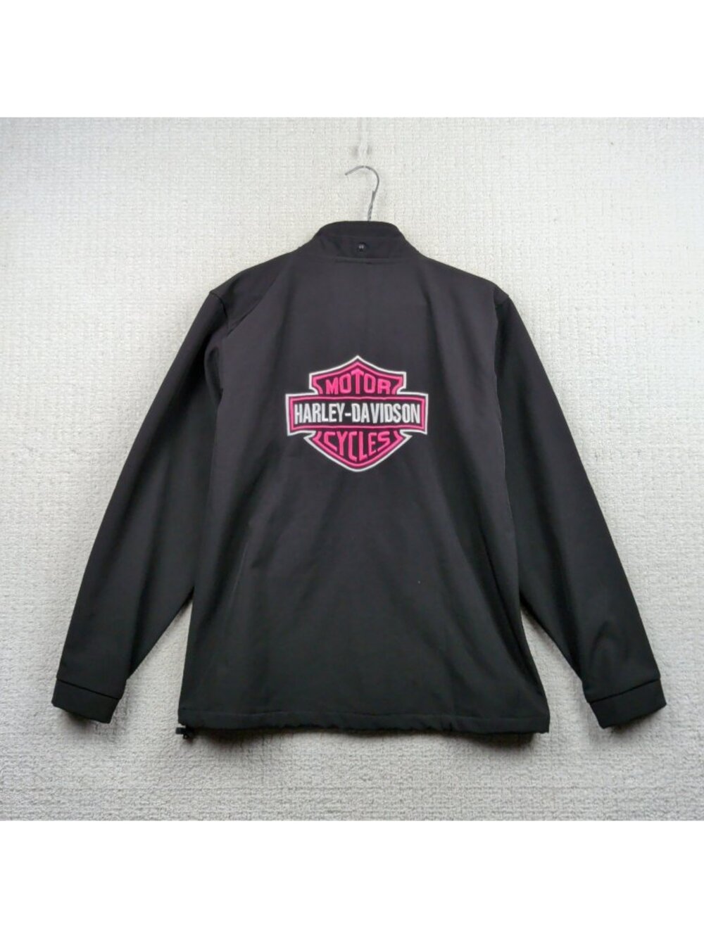 Y2K Harley Davidson Full Zip Soft Shell Jacket Pink Logo Glam Mcbling Size XL